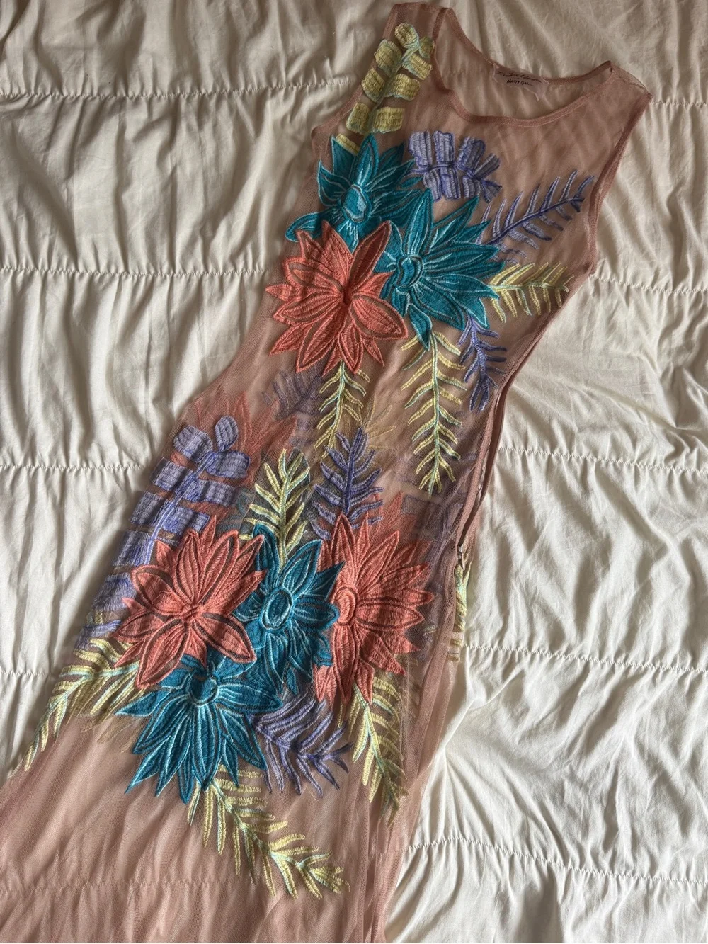 For Love and Lemons Tropicicana Embroidered Floral Mesh Maxi Dress - Picture 2 of 4
